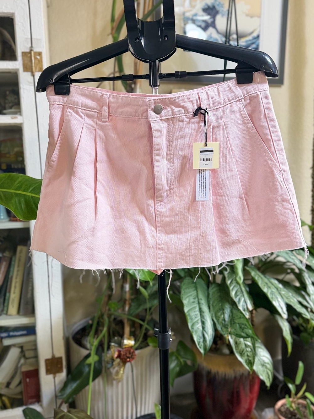 Pink Women's Denim Mini Skort